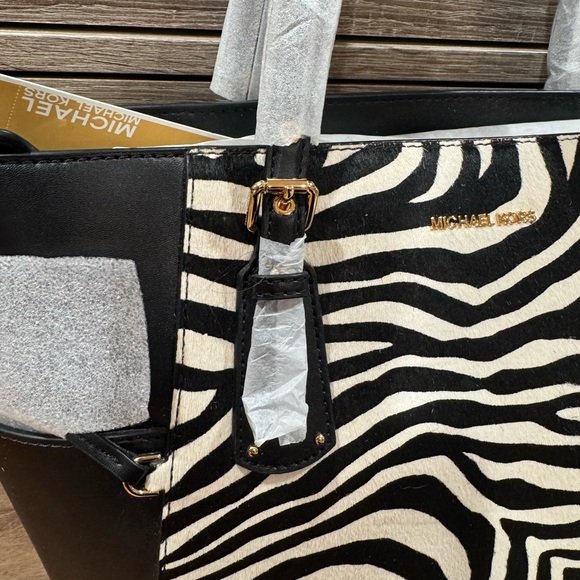 Michael Kors Zebra Print Black and White Tote - Picture 3 of 5